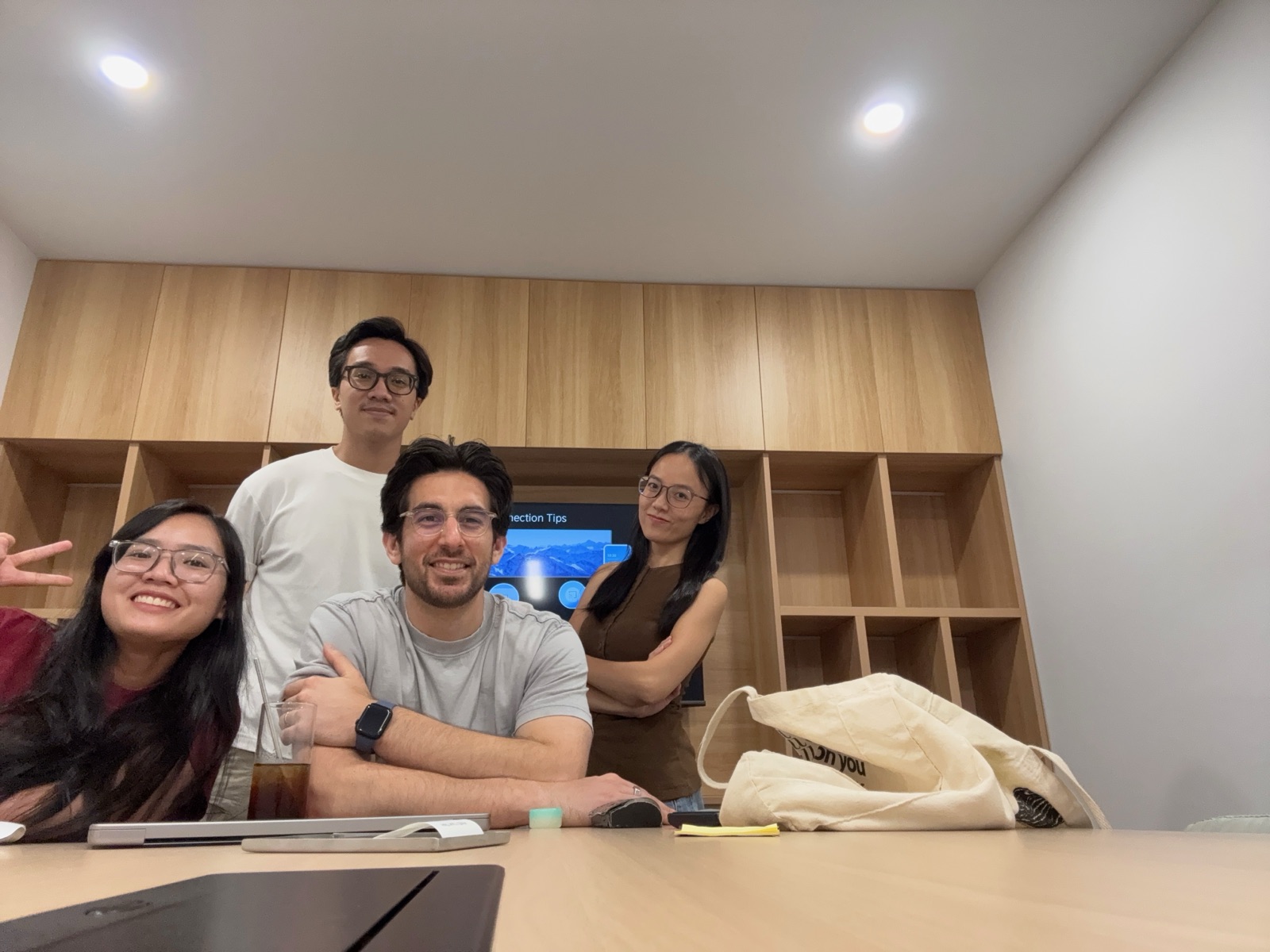 Duy with Justin and The Flip crew in a meeting room